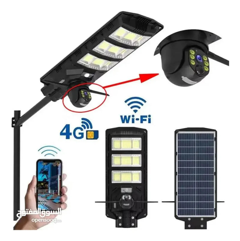 Lumicâmera Refletor Solar Led Potente Ip66 Com Camera chip 4g ou Ip wifi+cartão 64 gb de brinde