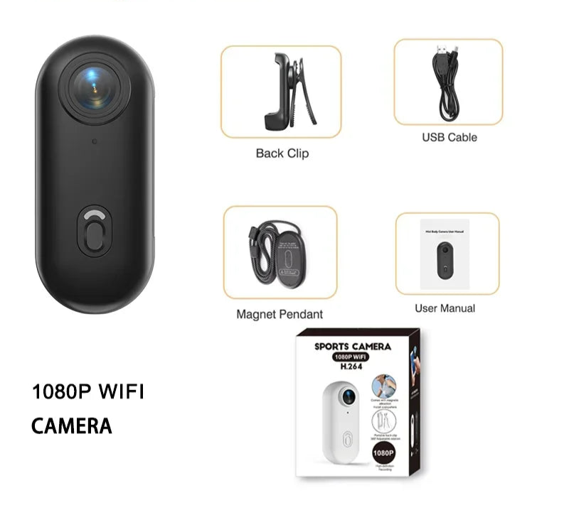 ActionPulse Mini 4K HD Camera com WiFi – Câmera de Ação Portátil para Corpo