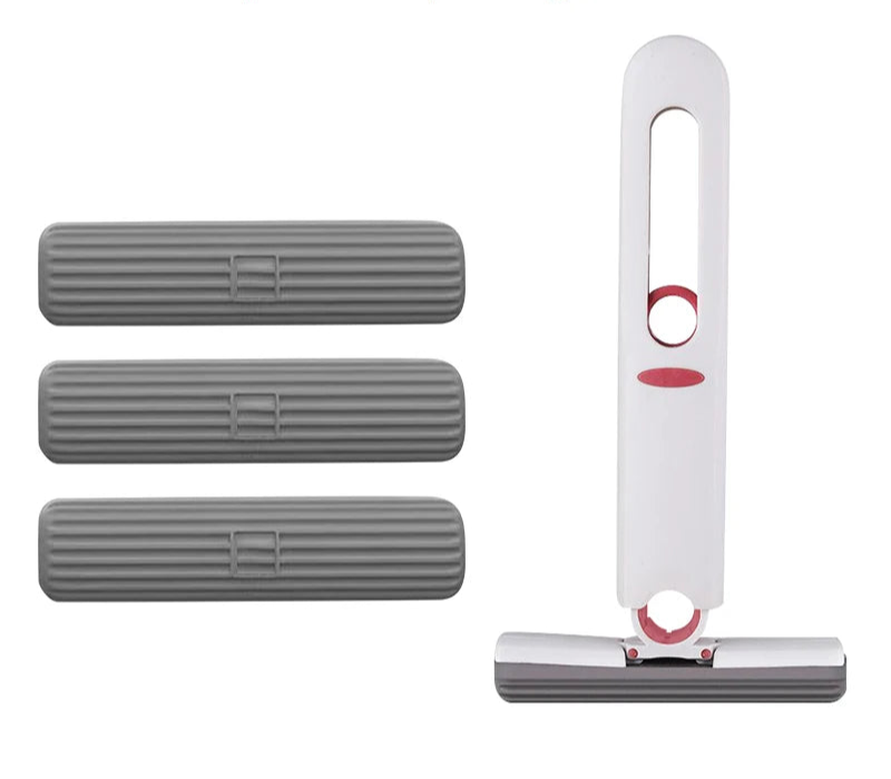 AquaSwipe Clean Limpeza de Vidros com Espremedor Automático - Dobrável, com Absorção de Água, para Uso a Seco e Molhado
