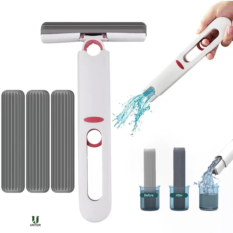 AquaSwipe Clean Limpeza de Vidros com Espremedor Automático - Dobrável, com Absorção de Água, para Uso a Seco e Molhado