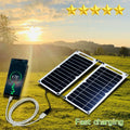 ⚡Solaris 🌞 Painel Solar Duplo (ideal para Camping e Trilhas) 🔋 USB 5V 💧 À Prova d’Água 📱 Carregador Portátil para Celular 🔌