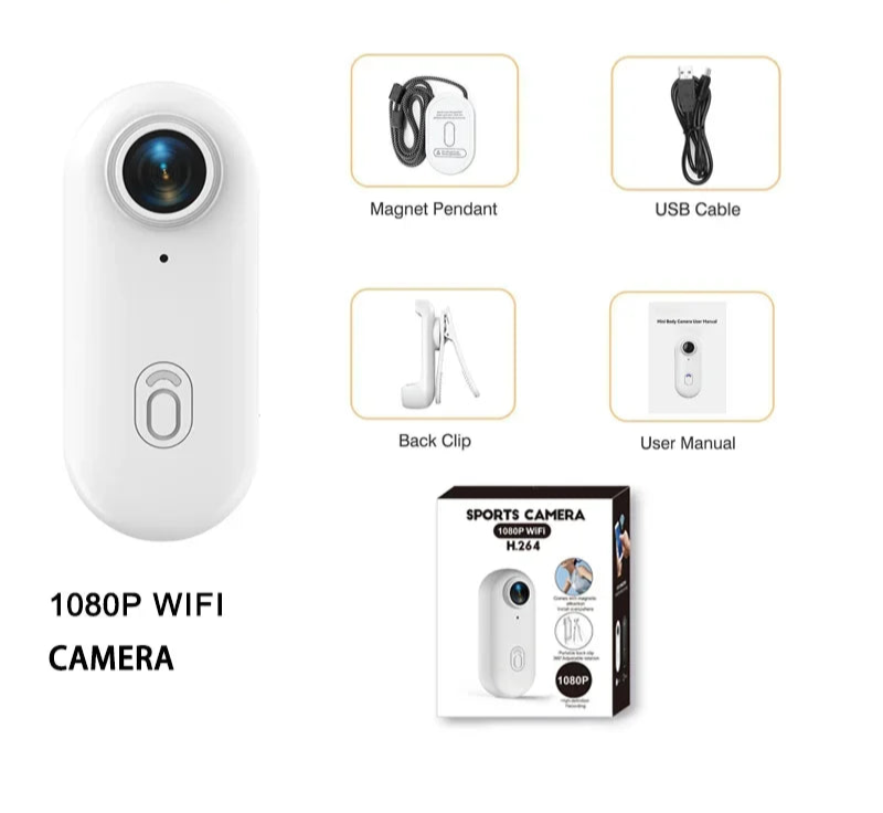 ActionPulse Mini 4K HD Camera com WiFi – Câmera de Ação Portátil para Corpo