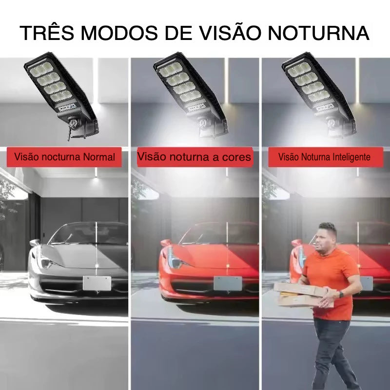 Lumicâmera Refletor Solar Led Potente Ip66 Com Camera chip 4g ou Ip wifi+cartão 64 gb de brinde